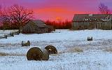 Barns In Winter Sunrise_02844-9